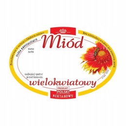 Siūlome ovalias lipnias etiketes - kelių žiedų medui - labai geras produktas!!!