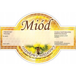 Siūlome dideles apvalias lipnias etiketes - rapsų medui - labai geras produktas!!!