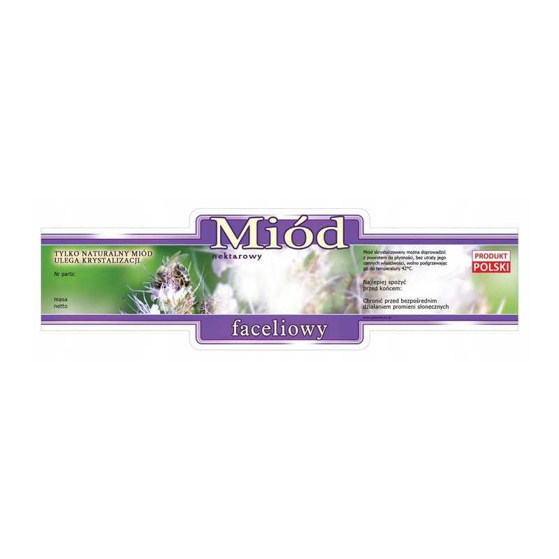 Siūlome stačiakampes, lipnias faceliumo medaus etiketes - 100 vnt - labai geras produktas!!!