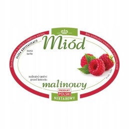 Siūlome ovalias lipnias etiketes - aviečių medui - labai geras produktas!!!