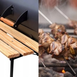 ⭐⭐Didelė sodo kepsninė su anglimis, nešiojamas kepsninė su rakinamomis lentynomis + termometras⭐⭐