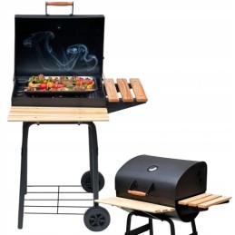 ⭐⭐Didelė sodo kepsninė su anglimis, nešiojamas kepsninė su rakinamomis lentynomis + termometras⭐⭐