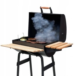 ⭐⭐Didelė sodo kepsninė su anglimis, nešiojamas kepsninė su rakinamomis lentynomis + termometras⭐⭐