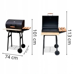 ⭐⭐Didelė sodo kepsninė su anglimis, nešiojamas kepsninė su rakinamomis lentynomis + termometras⭐⭐