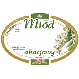 Siūlome ovalias lipnias etiketes - akacijų medui - labai geras produktas!!!