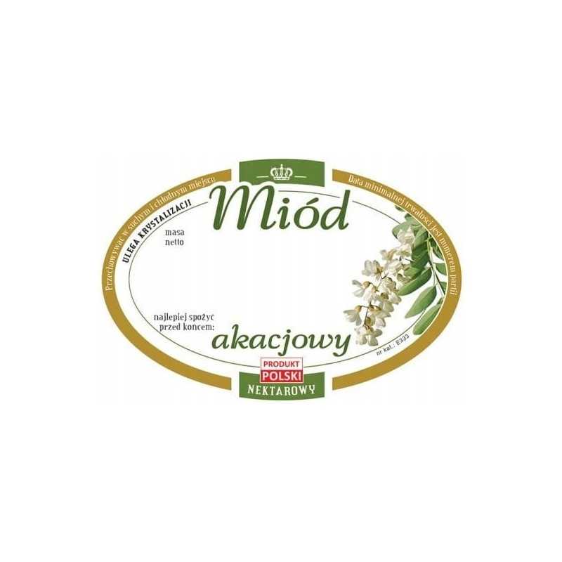 Siūlome ovalias lipnias etiketes - akacijų medui - labai geras produktas!!!