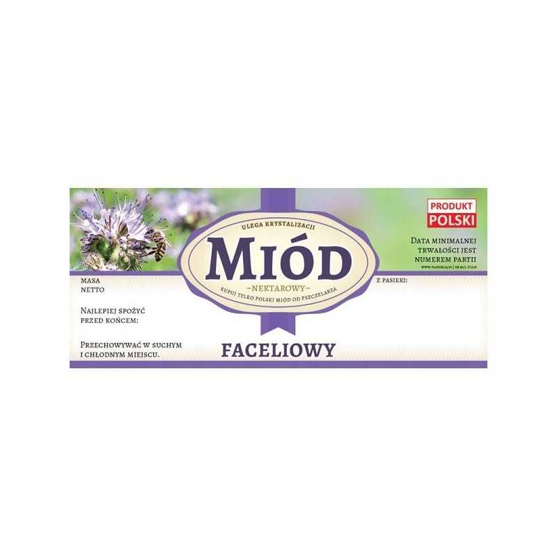 Facelijų medaus etikečių pakuotė (100 vnt.)