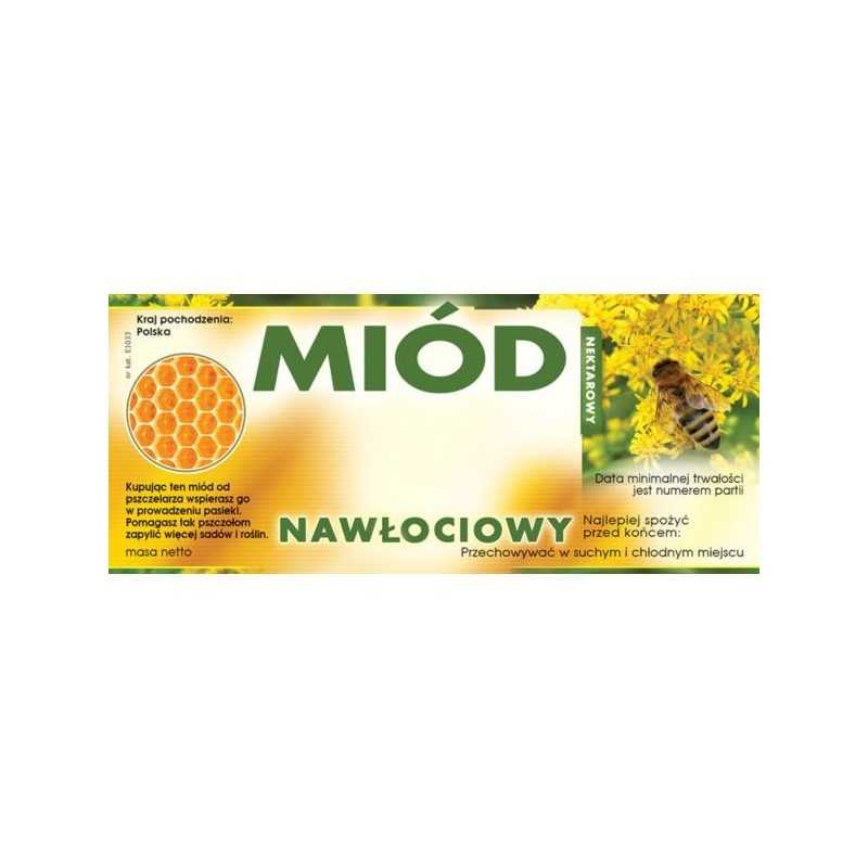 Auksaspalvių medaus etikečių pakuotė – 100 vnt.