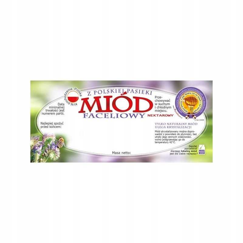 Facelijų medaus etikečių pakuotė – 100 vnt.