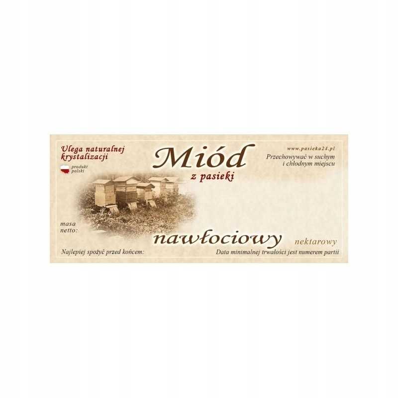 Auksaspalvių medaus etikečių pakuotė – 100 vnt.