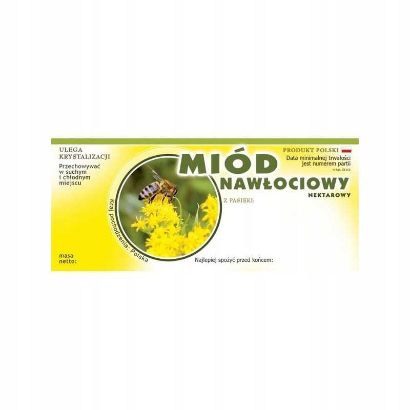 Auksaspalvių medaus etikečių pakuotė – 100 vnt.