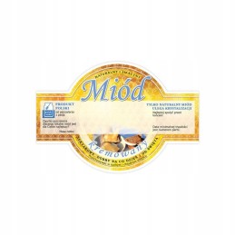 Kremo medaus apvalių etikečių pakuotė – 100 vnt.