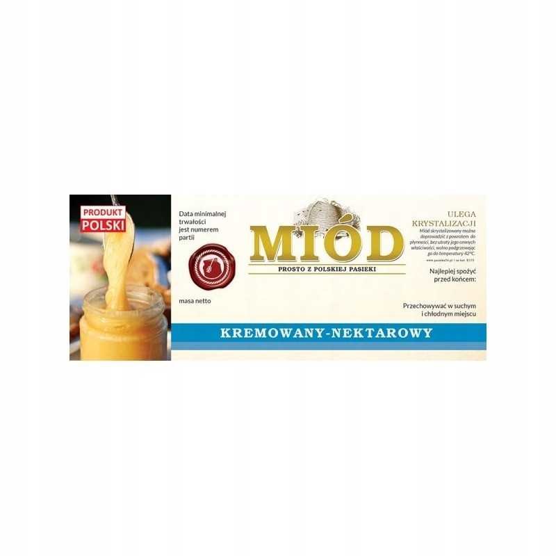 Pakuotė didelių etikečių kreminiam medui (100 vnt.)