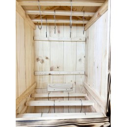 Dviejų kamerų rūkykla su kūrenamąja lentyna