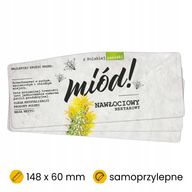 Goldenrod medaus etiketės/lipdukai 100vnt.