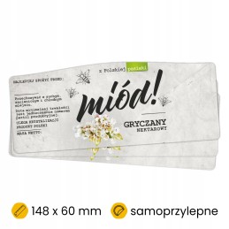 Grikių medaus etiketės/lipdukai 100 vnt.
