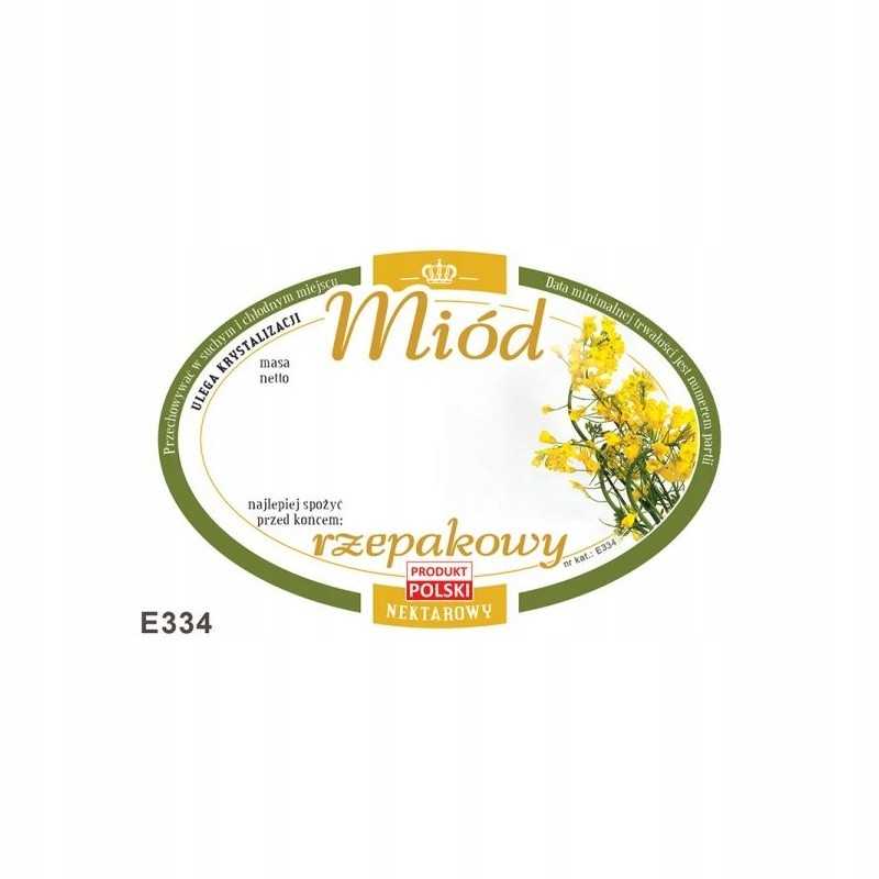 Rapsų medaus ovalių etikečių pakuotė (100 vnt.)