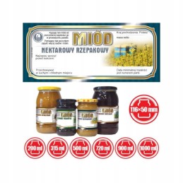 Rapsų nektaro medaus etikečių pakuotė – 100 vnt.