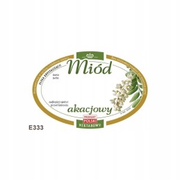 Pakuotė ovalių etikečių akacijų medui (100 vnt.)