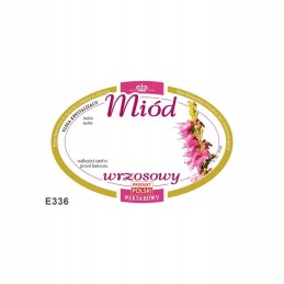 Ovalių etikečių pakuotė viržių medui (100 vnt.)