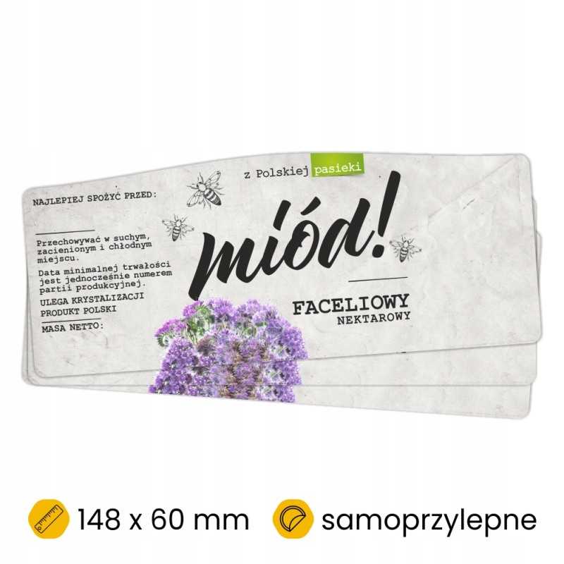 Etiketės/lipdukai facelijos medui, 100 vnt.