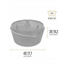 Ketaus puodas ant kojų petromax olandiška orkaitė ft18 juoda