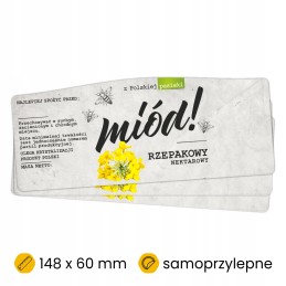 Etiketės/lipdukai rapsų medui, 100 vnt.