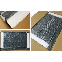 Ketaus medžio anglies grilis, didelės, stabilios grotelės su ratukais ir lentynomis, dangtelis