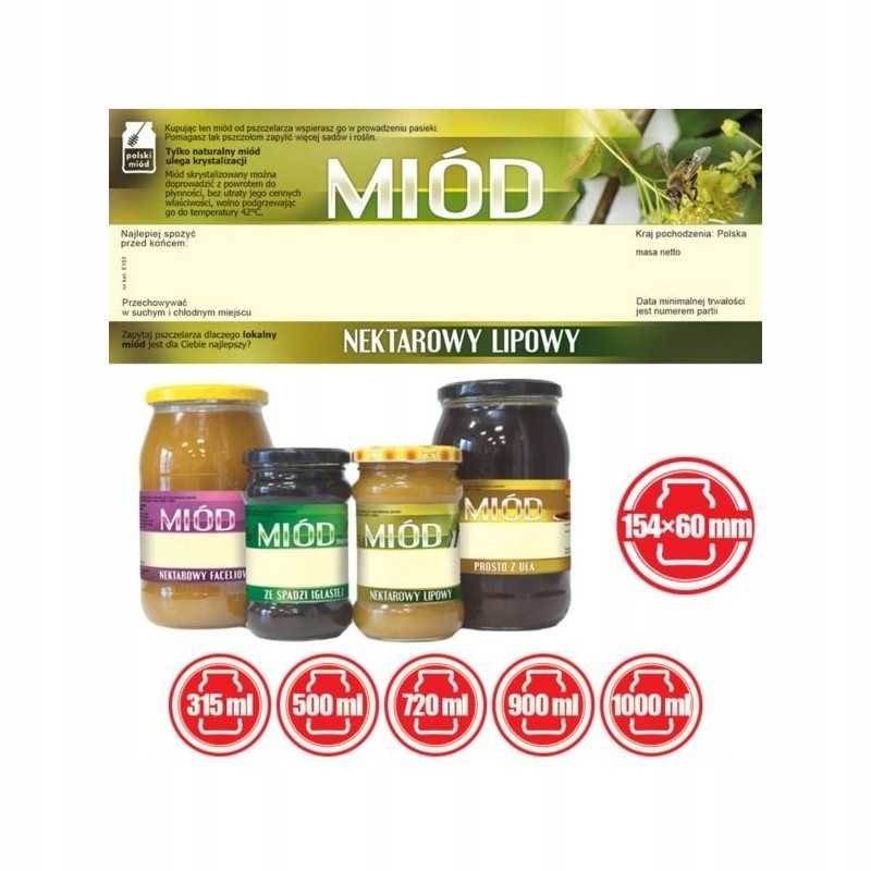 Didelės etiketės liepų nektaro medus – 100 vnt.