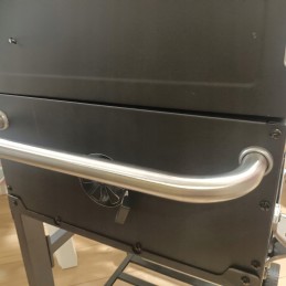 Ketaus medžio anglies grilis, didelės, stabilios grotelės su ratukais ir lentynomis, dangtelis