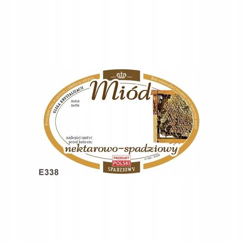 Ovalių etikečių pakuotė nektarui ir lipčiaus medui (100 vnt.)