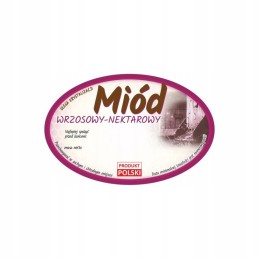 Ovalių etikečių pakuotė viržių medui (100 vnt.)