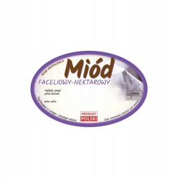 Facelijos medaus ovalių etikečių pakuotė (100 vnt.)