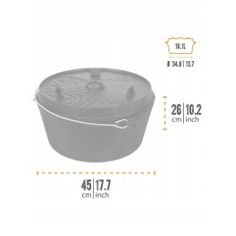 Ketaus puodas ant kojų petromax olandiška orkaitė ft18 juoda