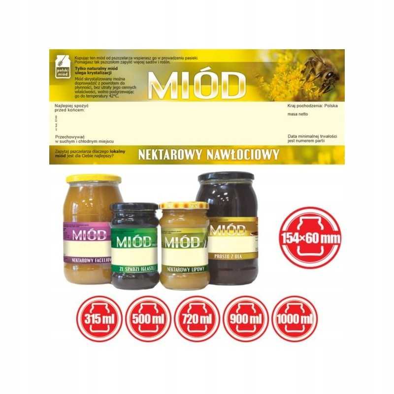 Didelės etiketės auksarankio nektaro medus – 100 vnt.