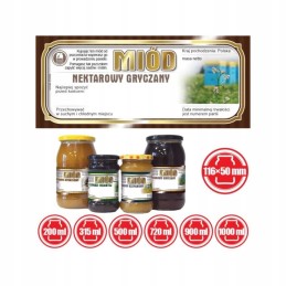 Etikečių pakuotė grikių nektaro medui – 100 vnt.