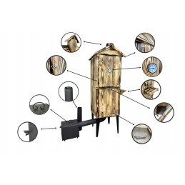 Dviejų kamerų rūkykla su kūrenamąja lentyna