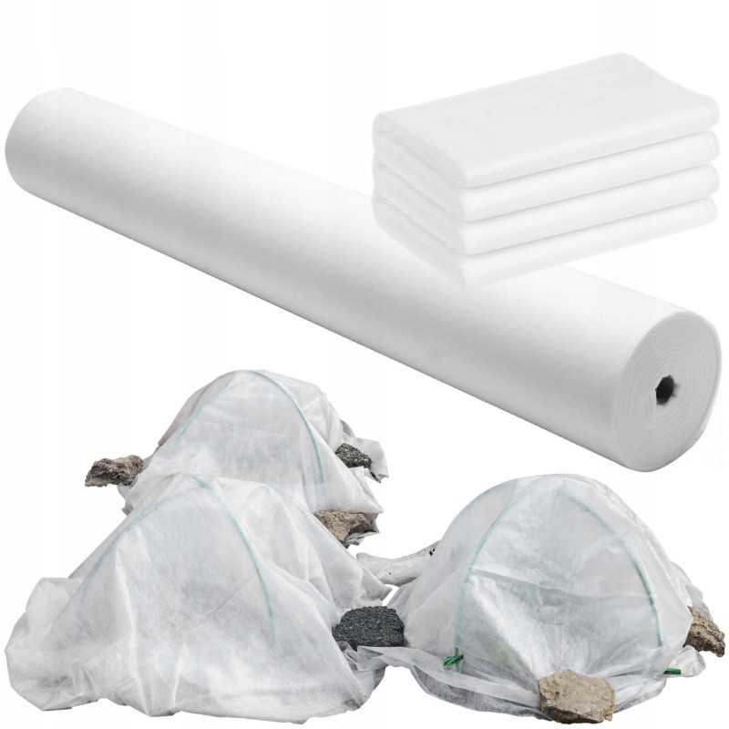 Balta žieminė agrotekstilė, kvėpuojanti, lengva, saugo augalus, 1,6x10m, 50g