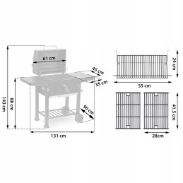 Grilis su anglimis su dviem bbqchef™ lentynomis