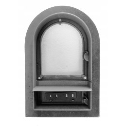 Pusapvalės ketaus durys,