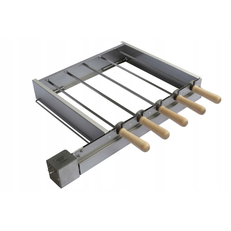 Komplektas iešmams kepti ant grotelių su elektrine pavara