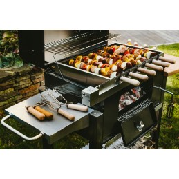 Komplektas iešmams kepti ant grotelių su elektrine pavara