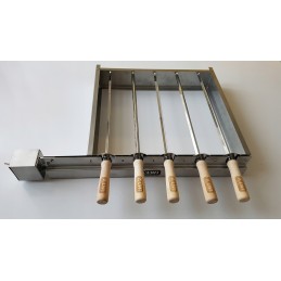 Komplektas iešmams kepti ant grotelių su elektrine pavara