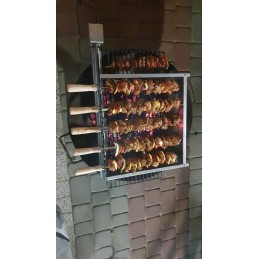 Komplektas iešmams kepti ant grotelių su elektrine pavara