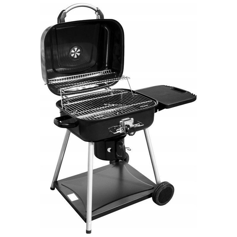 Stačiakampio formos anglies grilis ant ratų