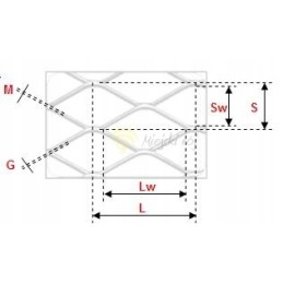 Ištrauktas aliuminio dugno tinklas, 1 m - 42 cm