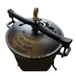 Medžioklinis katilas 7l, rudas ketaus puodas