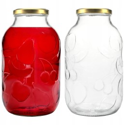 5l stiklinis indelis - su vaisių raštais