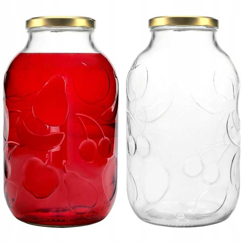 5l stiklinis indelis - su vaisių raštais