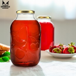 5l stiklinis indelis - su vaisių raštais